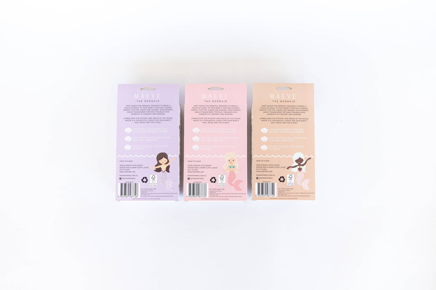 Maeve the Mermaid Natural Rubber Teether
