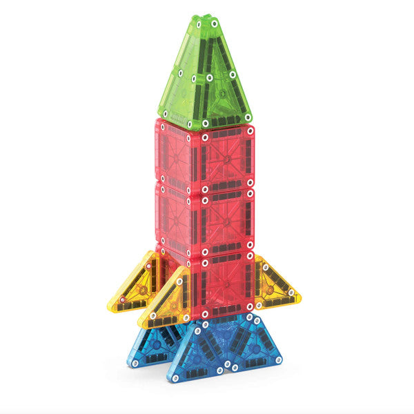 a rocket made from micro mini sized magnet tiles