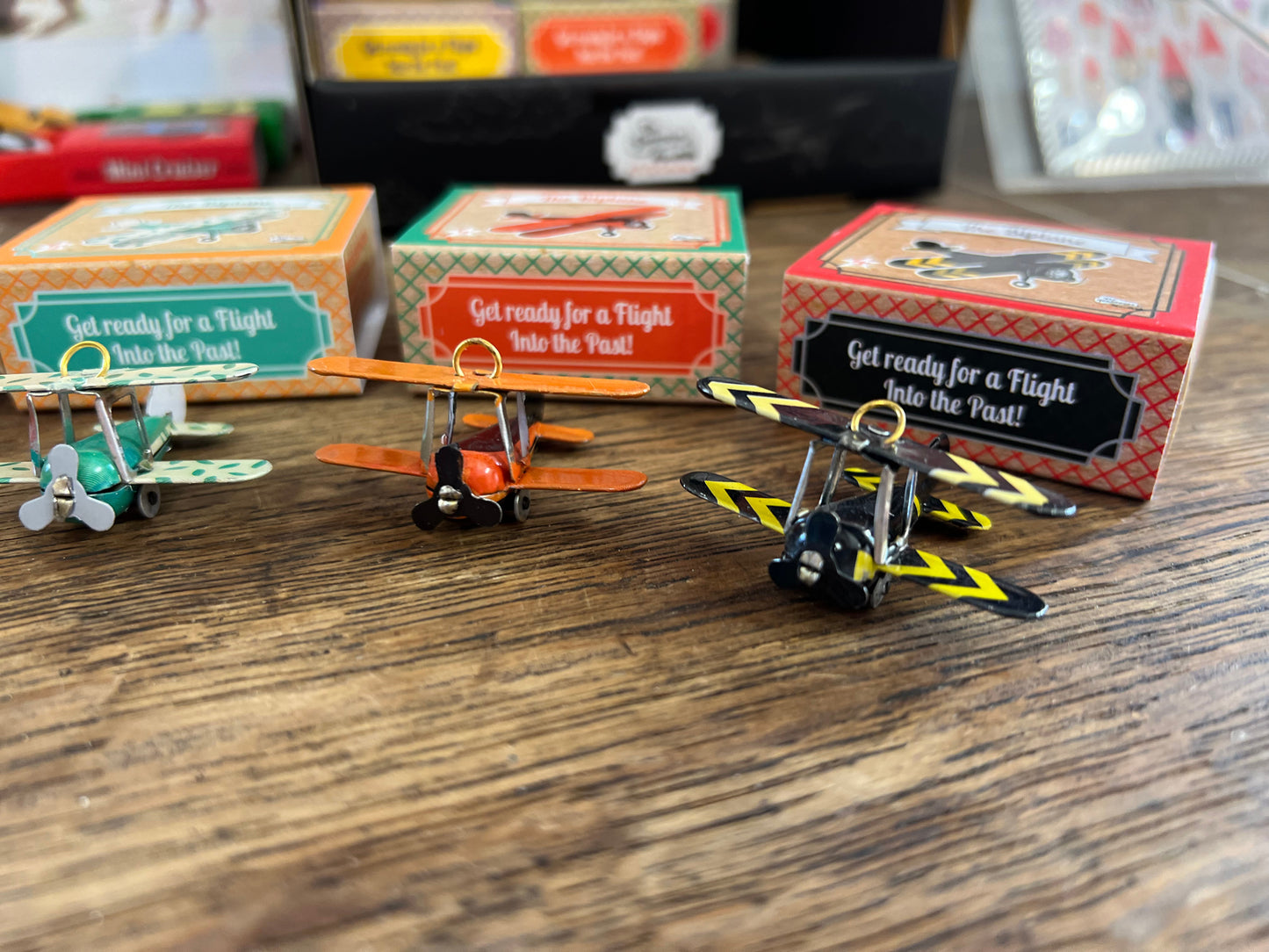 Tin matchbox Bi-plane (decoration only)